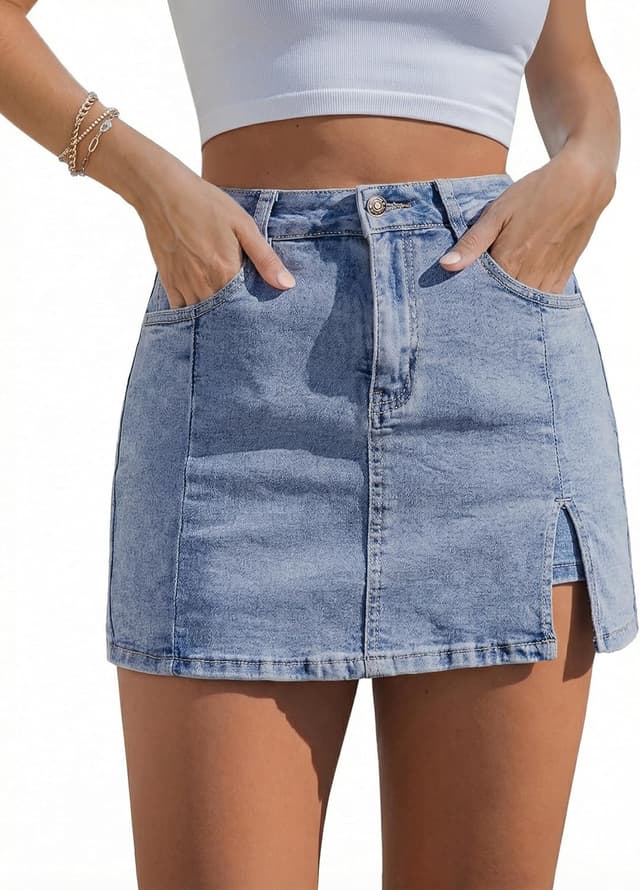 Thumbnail 6 de luvamia Denim Skort High Waisted Mini 90s Style