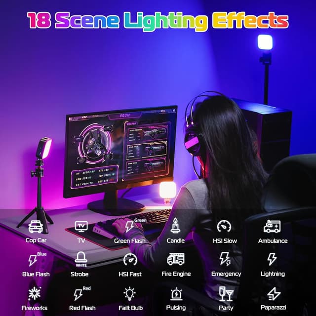 Detalle 2 de ULANZI U60 RGB LED Video Light (U60) with 1/4" screw, cold shoe adapter and clip