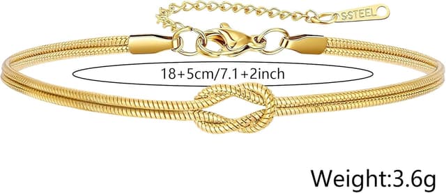 Detalle 2 de HEYEJET Liebesknoten Armband aus Edelstahl (Silber/Gold) – Geschenkidee für Paare, Familie & Freunde