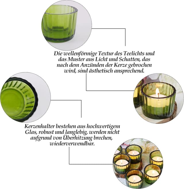 Thumbnail 4 de Filltown Teelichthalter-Set 12 grüne Gläser