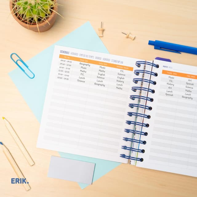 Detalle de Grupo Erik Agenda journalier Real Madrid 2025-2026 (14 x 16 cm) pour fille et garçon