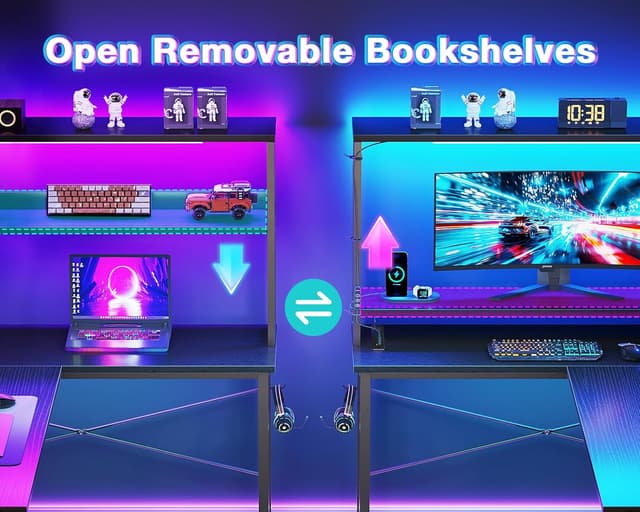 Detalle de Coleshome L Shaped gaming desk 135×100 cm