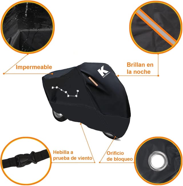 Thumbnail 2 de KOKOMALL Funda para Moto Impermeable 210D 3XL