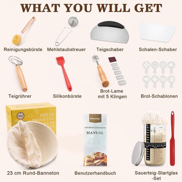 Thumbnail 1 de Clheatky Sauerteig Starter Set 11‑teilig
