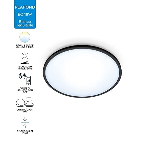 Detalle 2 de WiZ Superslim 16W: Lámpara de Techo Inteligente Wi-Fi 🌟