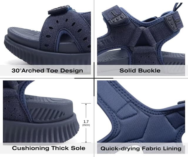 Detalle de KuaiLu Herren Wandersandalen – orthopädische Recovery Trekkingsandalen für Sommer & Outdoor (Gr. 40–48)