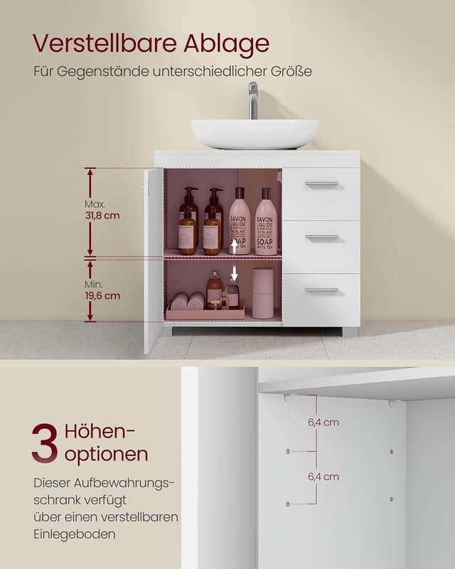 Thumbnail 3 de VASAGLE BBK503W10 Waschbeckenunterschrank