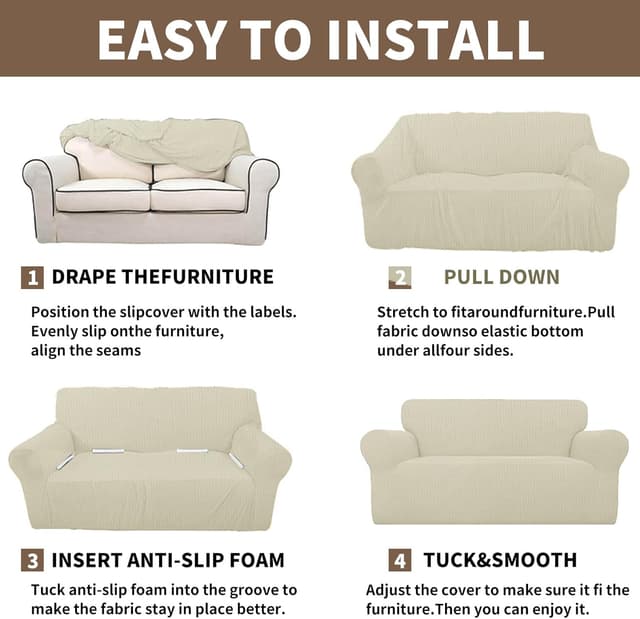 Thumbnail 6 de Ystyle copridivano 3 posti beige 180-230 cm