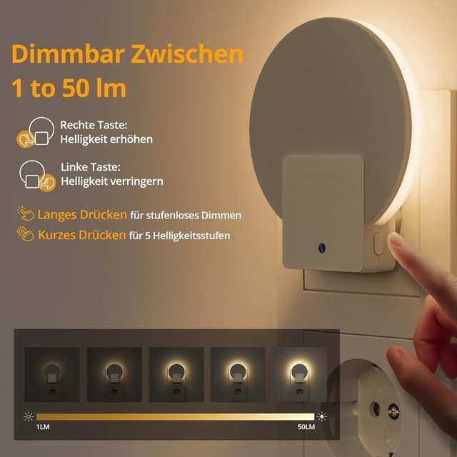 Detalle de Lyridz Nachtlicht 2 Stück