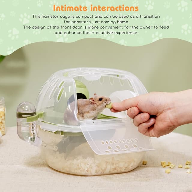 Detalle de Nobleza trasportino per criceti in plastica con fessure di ventilazione e maniglia comoda (L27 × W20,5 × H17 cm)