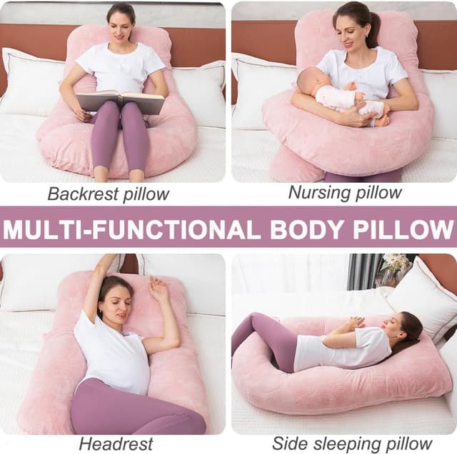 Detalle de TaiBest Schwangerschaftskissen aus geschreddertem Memory-Schaum (U-Form) – Pink