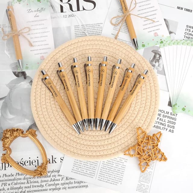 Detalle de GADITIEK 30 Sets Glücksstift Abschiedsgeschenk für Kollegen, Dankeschön & Hochzeit – mit Organza-Beutel und Karten