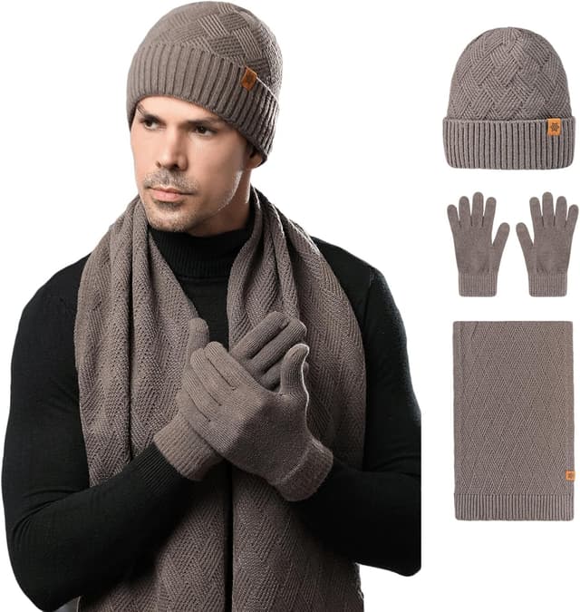 Thumbnail 6 de MAZELIKEHOOD 3-piece winter hat, scarf and gloves set for men