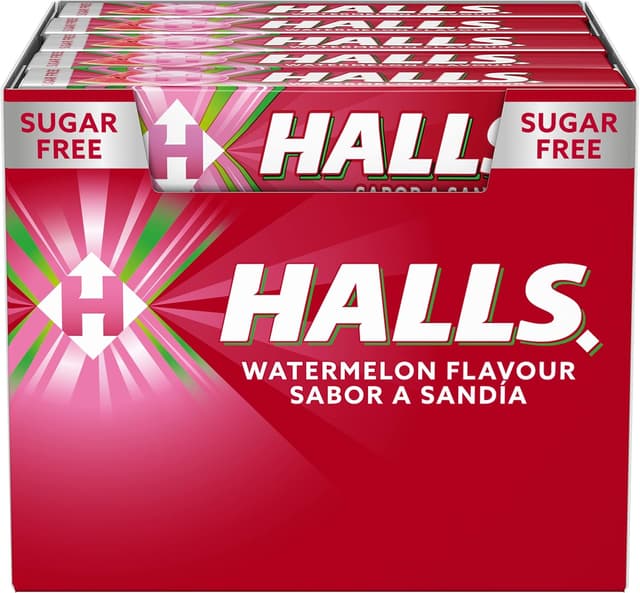 Detalle 2 de Halls Sandía 🍉 Caramelo duro, caja 20 sticks de 32 g