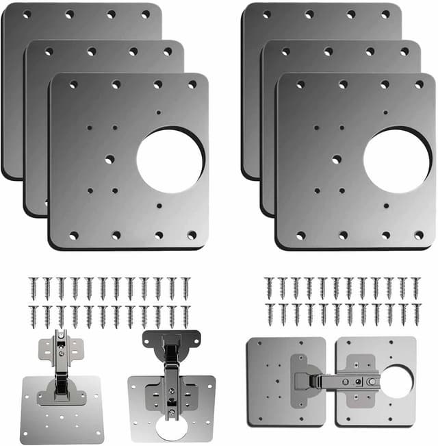 Thumbnail 5 de Plaque Réparation Charnière Porte d'armoire 2 pièces