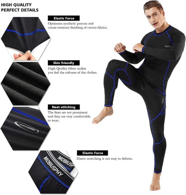 Thumbnail 4 de MOBIUSPHY Men’s Thermal Underwear Set 2-piece