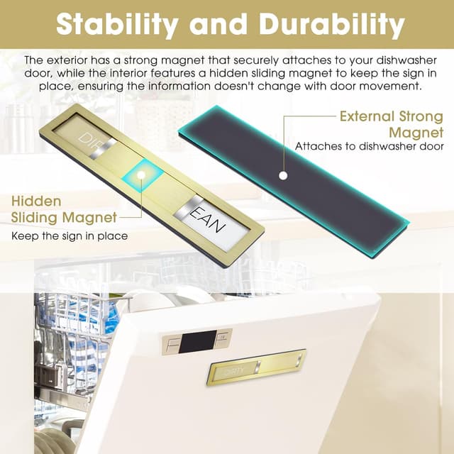 Thumbnail 3 de Dishwasher Magnet Clean Dirty Sign ⚙
