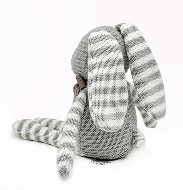 Detalle de FLUFFYFUN 100% Organic Cotton Grey Bunny Rabbit Teddy (30 cm) for Newborns