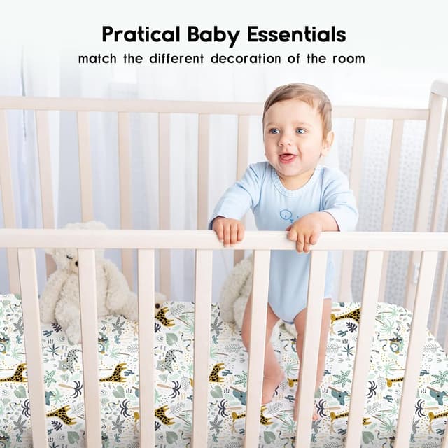 Thumbnail 3 de Yoofoss Cot Bed Sheets 140 x 70 cm fitted cotton set