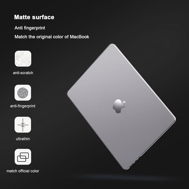 Detalle de eleger Matte Crystal Case for MacBook Neo 13 inch (A3404 A18 Pro) in Silver Transparent – ultra-thin hard cover
