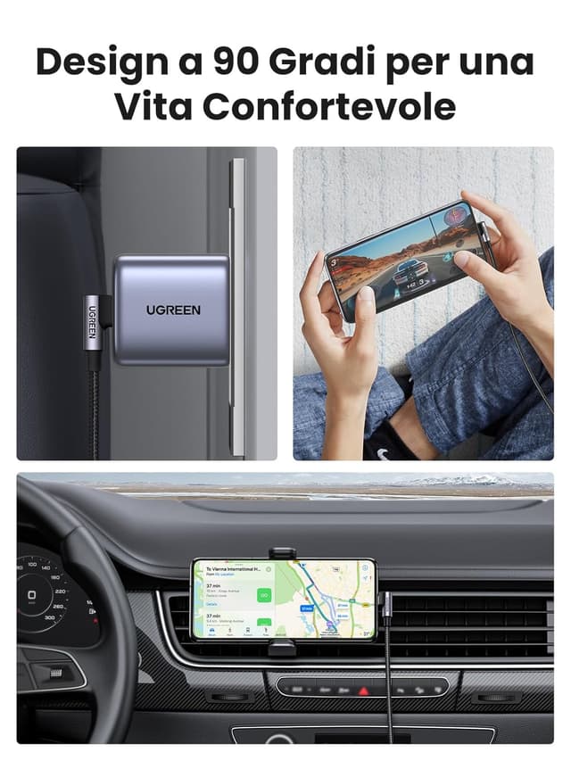 Thumbnail 6 de UGREEN Cable USB C 3A, 60W Rápido 90° ⚡ para iPhone y Galaxy