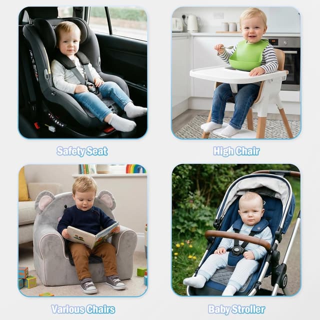 Thumbnail 6 de 2PCS Potty Training Car Seat Protector with waterproof non-slip liner (Black & Gray) – reusable machine-wash pads