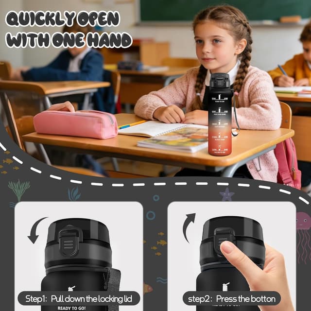 Thumbnail 2 de Motswedi Borraccia 500 ml senza BPA per bambini, a prova di perdite 🚰