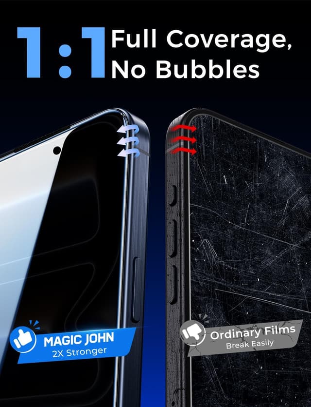 Thumbnail 6 de MAGIC JOHN Verre Trempé Anti-Espion pour iPhone 17 Pro (2 pièces) – Protection écran 9H avec installation sans bulles