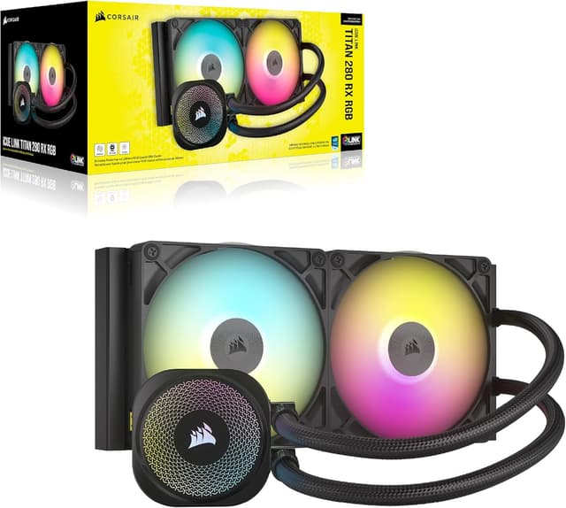 Thumbnail 6 de CORSAIR iCUE LINK TITAN 280 RX RGB (280mm) con 2 ventole RX140 RGB e Hub iCUE LINK incluso