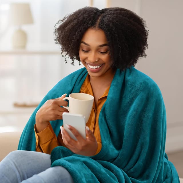 Detalle de Utopia Bedding Kuschelige Fleecedecke 228x228 cm