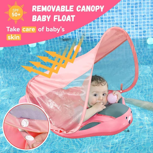 Detalle 2 de GENTEACO Mambobaby Baby Swim Float with Canopy (Non-Inflatable) for Ages 3–24 Months