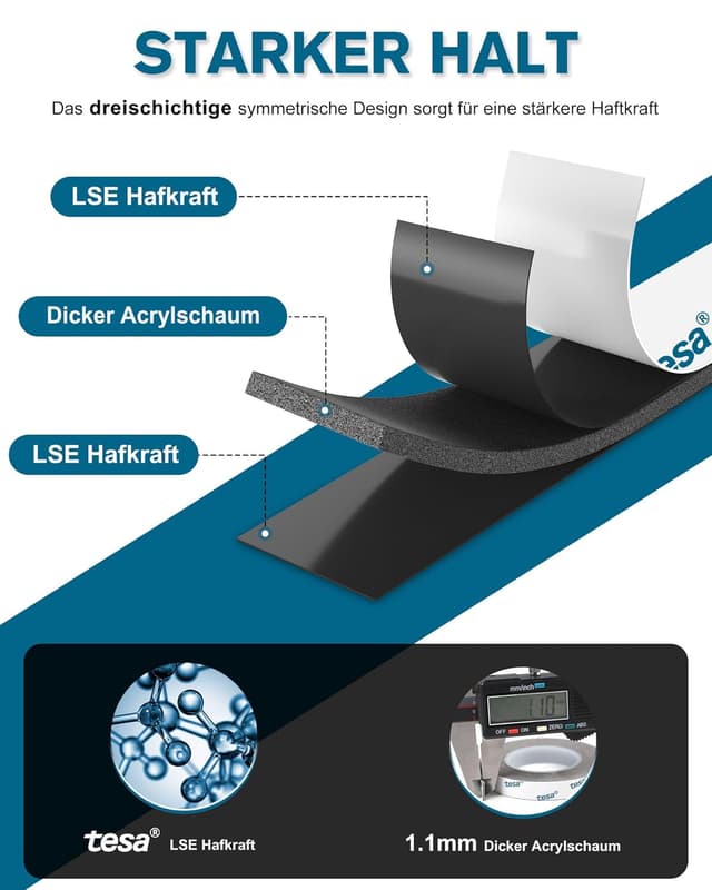 Detalle 2 de EMITEVER Doppelseitiges Klebeband 11 m 10 mm