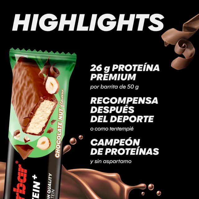 Detalle 2 de PowerBar Protein Plus 52% Chocolate Nut 🌰 Pack 20x50g