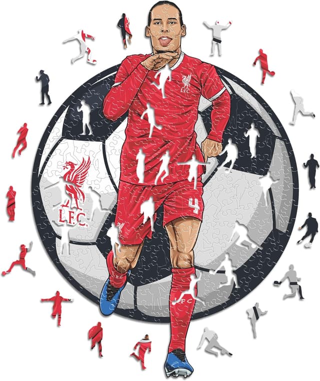Detalle de Iconic Puzzles Liverpool – Virgil Van Dijk, puzzle en bois sous licence officielle (taille M, 270 pièces)