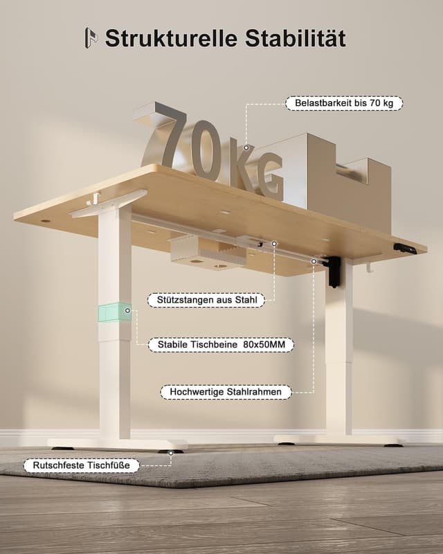 Thumbnail 6 de Homall Höhenverstellbarer Schreibtisch 120x70cm