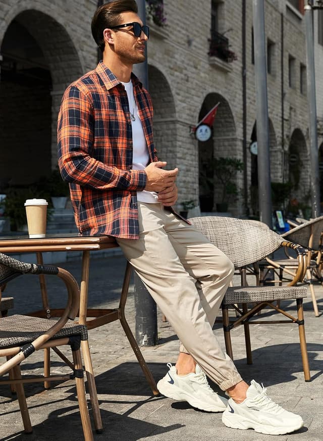 Thumbnail 6 de JMIERR Herren Cargo-Chino Jogginghose aus Baumwolle mit elastischem Bund und Kordelzug