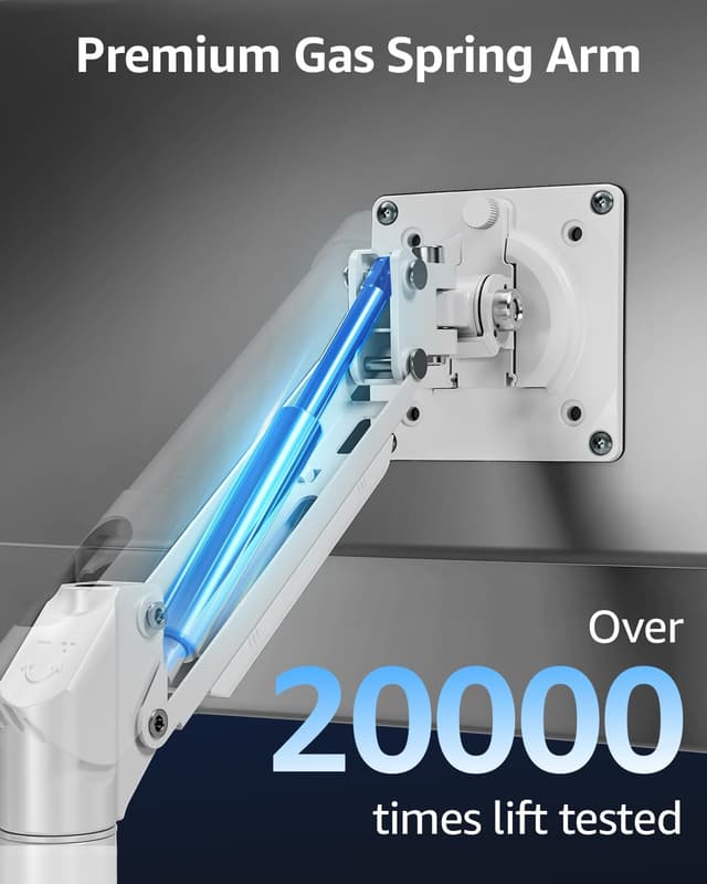 Thumbnail 6 de ELIVED Freelift Pro Single Arm Monitor Desk Mount (VESA 75/100, 13–32 inch, 2–9kg) in white