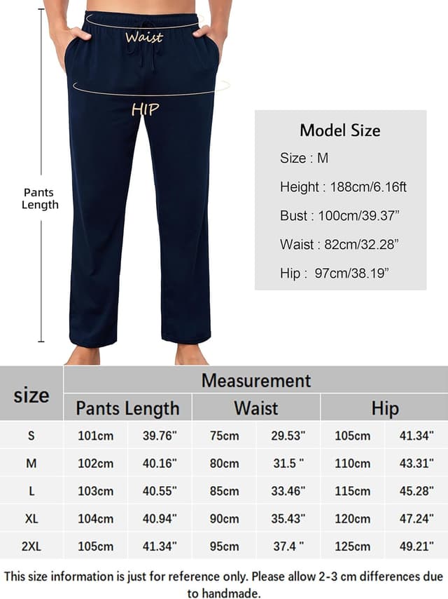 Detalle 2 de Lovasy Mens Pyjama Bottoms – Comfy Lounge Pants with Pockets