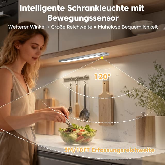 Detalle de LED Schrankbeleuchtung 3-Farben 25 cm Akku