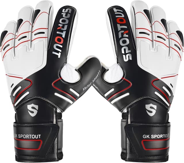 Detalle de Sportout Youth & Adult Goalie Goalkeeper Gloves with 4+3MM Latex Palm Padding and Finger Protection