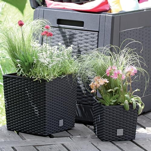 Detalle 2 de Maceta Rato 64L con cubilete, color antracita, 40x40x41cm