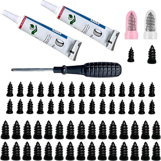 Detalle de LOGOL 60 Pc Tire Repair Rubber Nail Kit with Tire Glue and Repair Screws