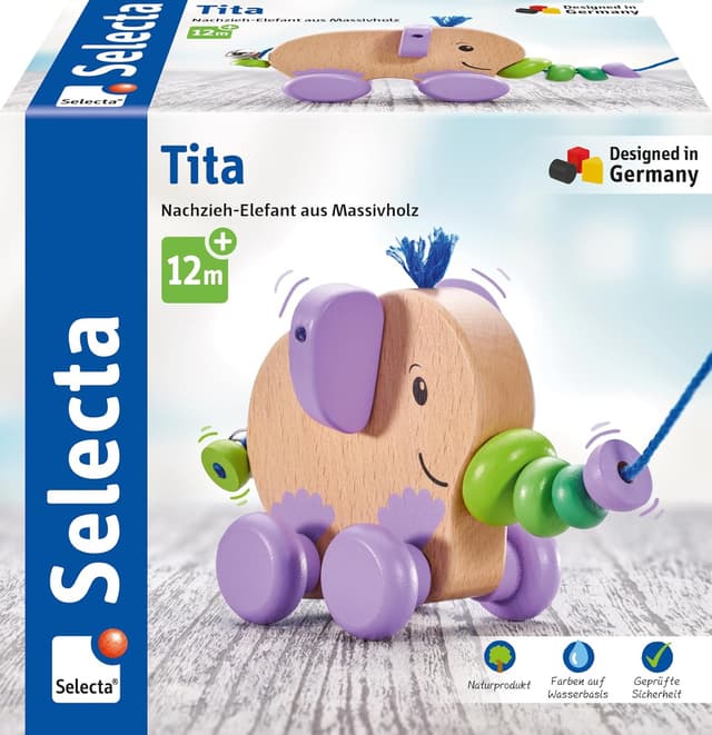 Imagen de Selecta Tita 62101 Nachzieh-Elefant Holz en OfertitasTOP