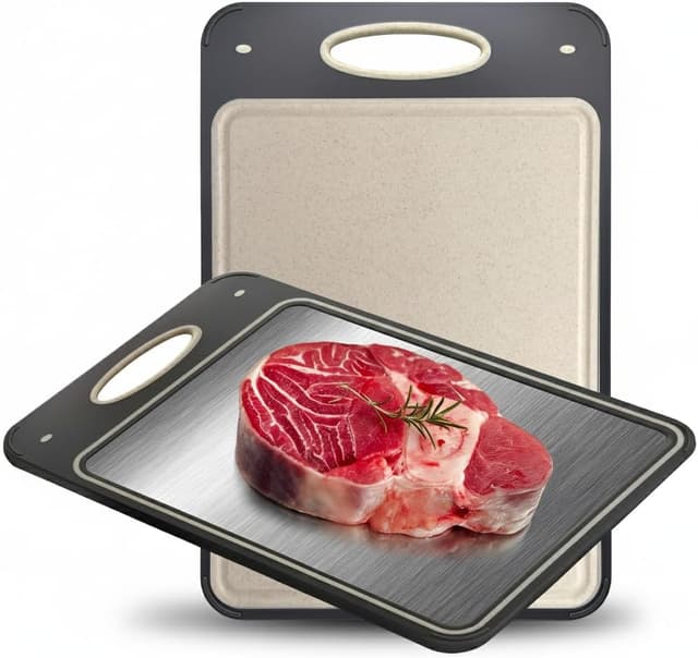 Imagen de Fiyon Double Sided Cutting Board — Stainless Steel 🍽 en OfertitasTOP