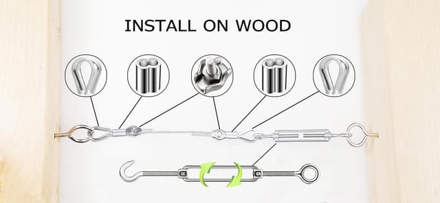 Detalle 2 de 2 mm Edelstahlseil 50 m Kit mit Spannschloss