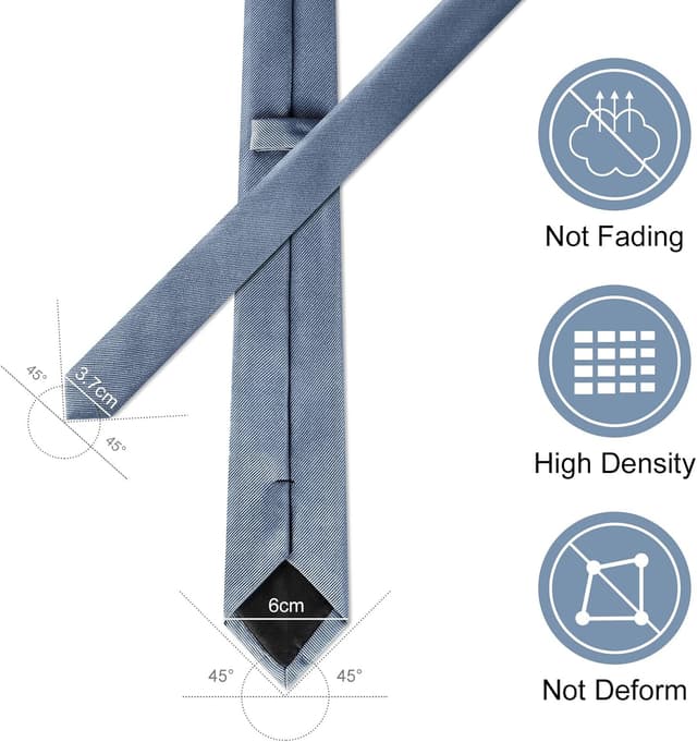 Detalle de URAQT Corbata de Hombre Azul Grisáceo