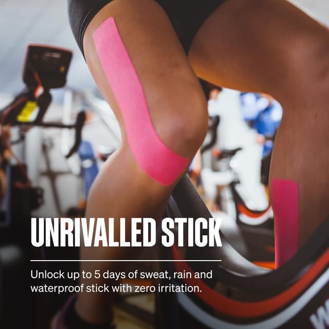 Detalle 2 de SPORTTAPE Original Kinesiology Tape 5cm x 5m (Pink) – hypoallergenic, waterproof sports physio tape