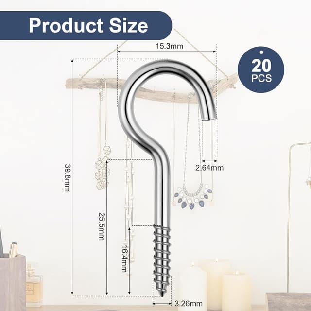 Thumbnail 1 de AiQInu 20 Pezzi Ganci a Vite 40 mm