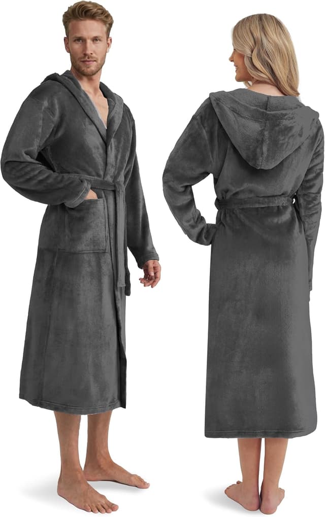 Thumbnail 2 de Twinzen Morgenmantel Kuschelfleece unisex Schwarz