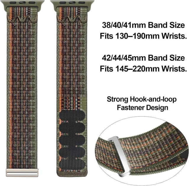 Detalle de GZ GZHISY Sport Loop Nylon Band for Apple Watch (38mm–49mm) — hook-and-loop fastener replacement strap